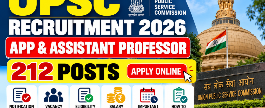 UPSC APP & Assistant Professor Recruitment 2026 – Apply Online for 212 Posts