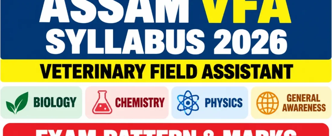 Assam VFA Syllabus 2026 – Subject-Wise Topics, Exam Pattern & Marks